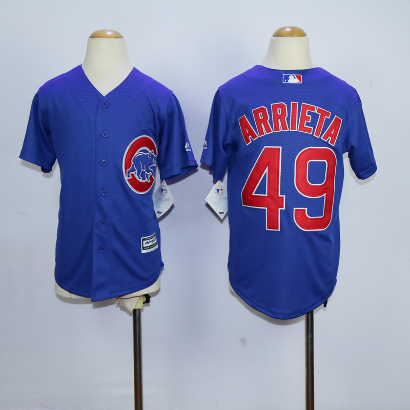 Youth Chicago Cubs #49 Arrieta Blue MLB Jerseys